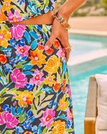 Floral Bliss Satin Tropical Maxi Skirt