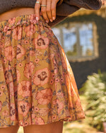 Garden Walk Pleated Floral Mini Skirt