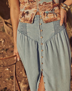 Briena Chambray Maxi Skirt