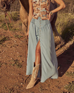 Briena Chambray Maxi Skirt