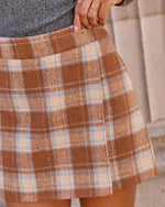 Enter Autumn Wrap Plaid Mini Skirt