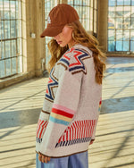 Layered Ease Abstract Knit Cardigan