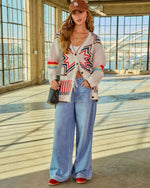 Layered Ease Abstract Knit Cardigan