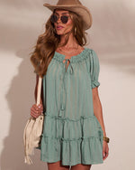 Adelah Tiered Shift Mini Dress