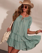 Adelah Tiered Shift Mini Dress