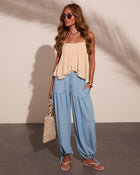 Kenlyn Drawstring Balloon Chambray Pants