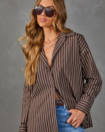 Weekend Morning Striped Button Down Top