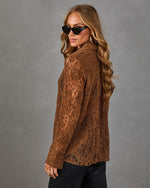 Aria Floral Velvet Lace Button Down Top