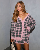 Toasted Oak Houndstooth Cardigan