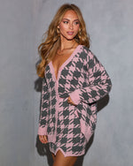 Toasted Oak Houndstooth Cardigan