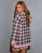 Toasted Oak Houndstooth Cardigan