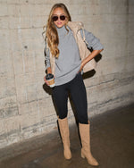 Beige % Shelton Pocketed Hooded Faux Leather Puffer Vest-2