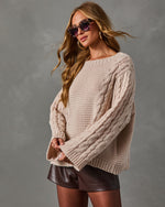 Toasted Whisper Cable Knit Sweater
