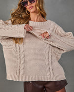 Toasted Whisper Cable Knit Sweater