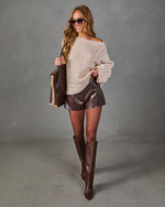 Toasted Whisper Cable Knit Sweater