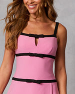 Effortless Poise Contrast Bow Mini Dress