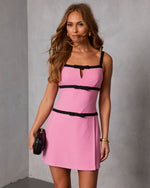 Effortless Poise Contrast Bow Mini Dress