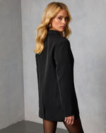 Black % Standards Pocketed Blazer-4