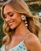 Ivory % Imeina Drop Floral Earrings-1