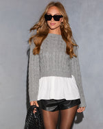 Gwyen Twofer Peplum Sweater