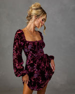 Velora Burnout Velvet Mini Dress