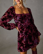Velora Burnout Velvet Mini Dress