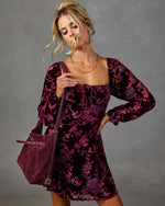 Velora Burnout Velvet Mini Dress