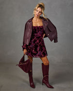 Velora Burnout Velvet Mini Dress