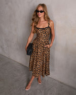 Louna Leopard Fit And Flare Midi Dress