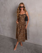 Louna Leopard Fit And Flare Midi Dress