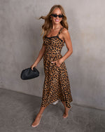Louna Leopard Fit And Flare Midi Dress
