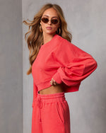 Grapefruit % Off Hours Fleece Baggy Sweatshirt-3