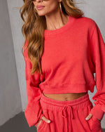 Grapefruit % Off Hours Fleece Baggy Sweatshirt-1