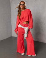 Grapefruit % Off Hours Fleece Baggy Sweatshirt-2