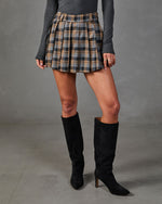 Crisp Charm Pleated Plaid Mini Skort