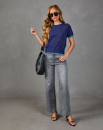 Gloria Knit Contrast Trim Sweater