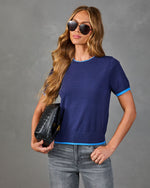 Gloria Knit Contrast Trim Sweater
