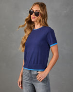 Gloria Knit Contrast Trim Sweater