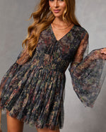 Dahliah Printed Fit And Flare Mini Dress