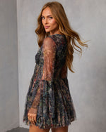 Dahliah Printed Fit And Flare Mini Dress