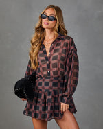 Prep Season Plaid Chiffon Romper