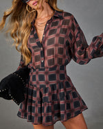 Prep Season Plaid Chiffon Romper