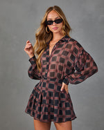 Prep Season Plaid Chiffon Romper