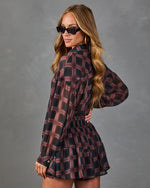 Prep Season Plaid Chiffon Romper