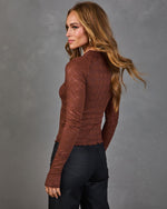 Wicked Romance Floral Lace Mock Neck Top
