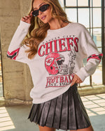 Kansas City Chiefs Fleece Striped Sleeve Graphic Sweatshirt