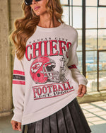 Kansas City Chiefs Fleece Striped Sleeve Graphic Sweatshirt