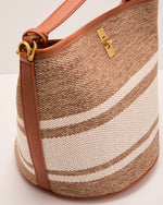 Zarie Woven Striped Bucket Bag