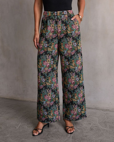 パンツ HIAND Flower jacquard tapered pants Flower jacquard tapered pants - HIAND