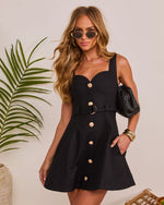 Black % Nida Waist Belt Mini Dress-1